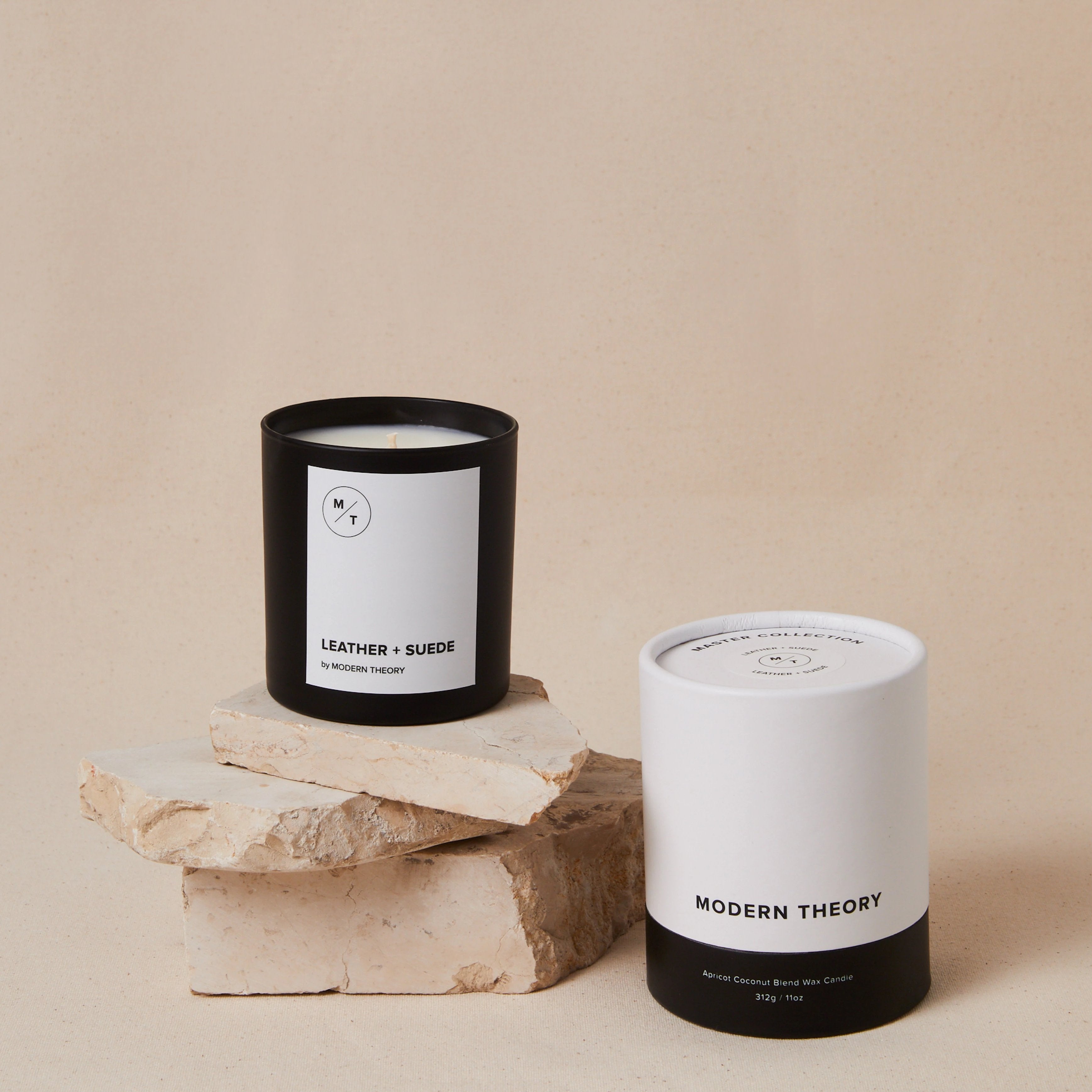 Mother Nature's Best Market Modern Theory Leather + Suede Candle All-Natural, Cruelty-Free, Reusable, Recyclable, Vegan