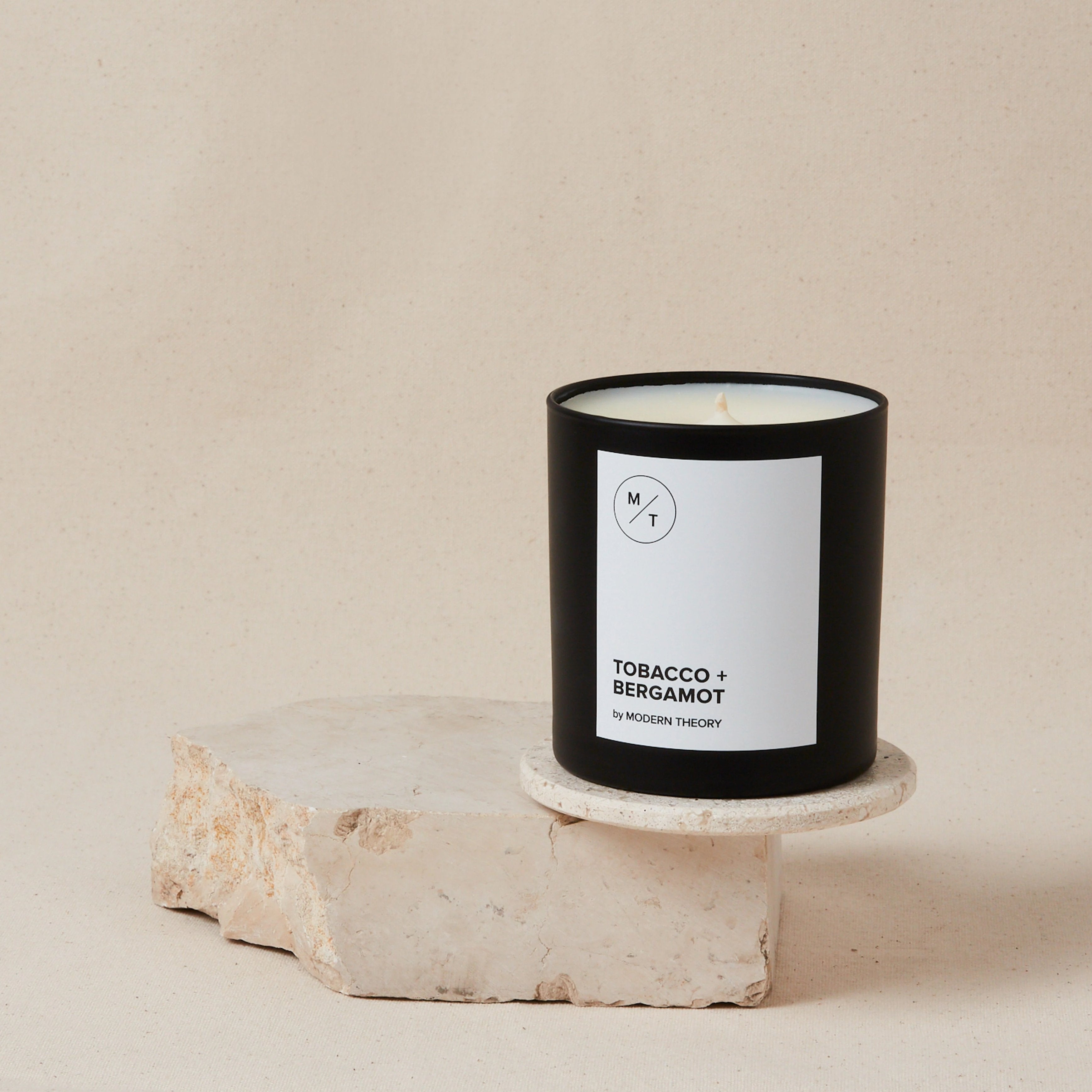 Mother Nature's Best Market Modern Theory Tobacco + Bergamot Candle All-Natural, Cruelty-Free, Gluten-Free, Reusable, Recyclable, Vegan