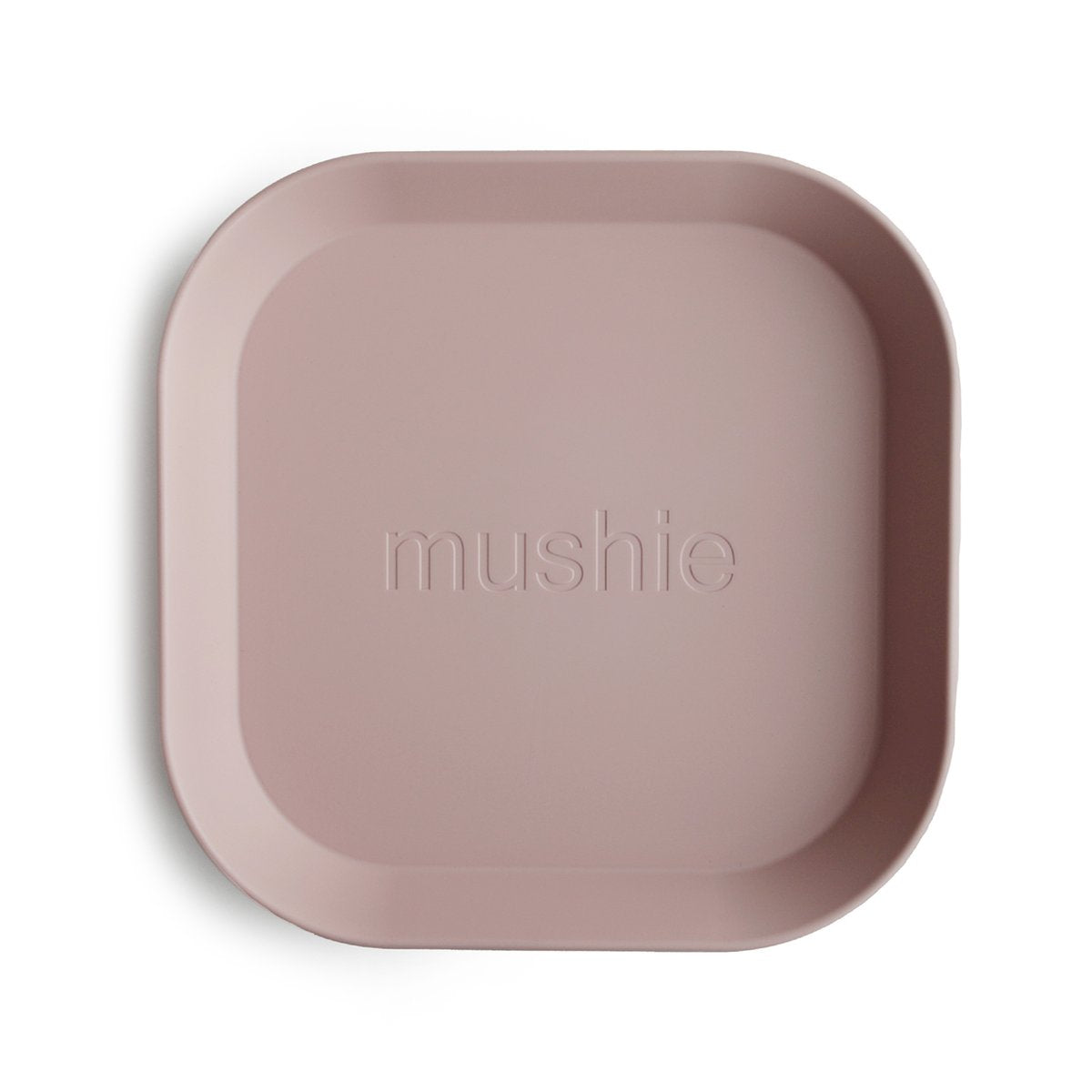 Mother Nature's Best Market Mushie Square Plates Blush (Set of 2) Cruelty-Free, Reusable/Recyclable