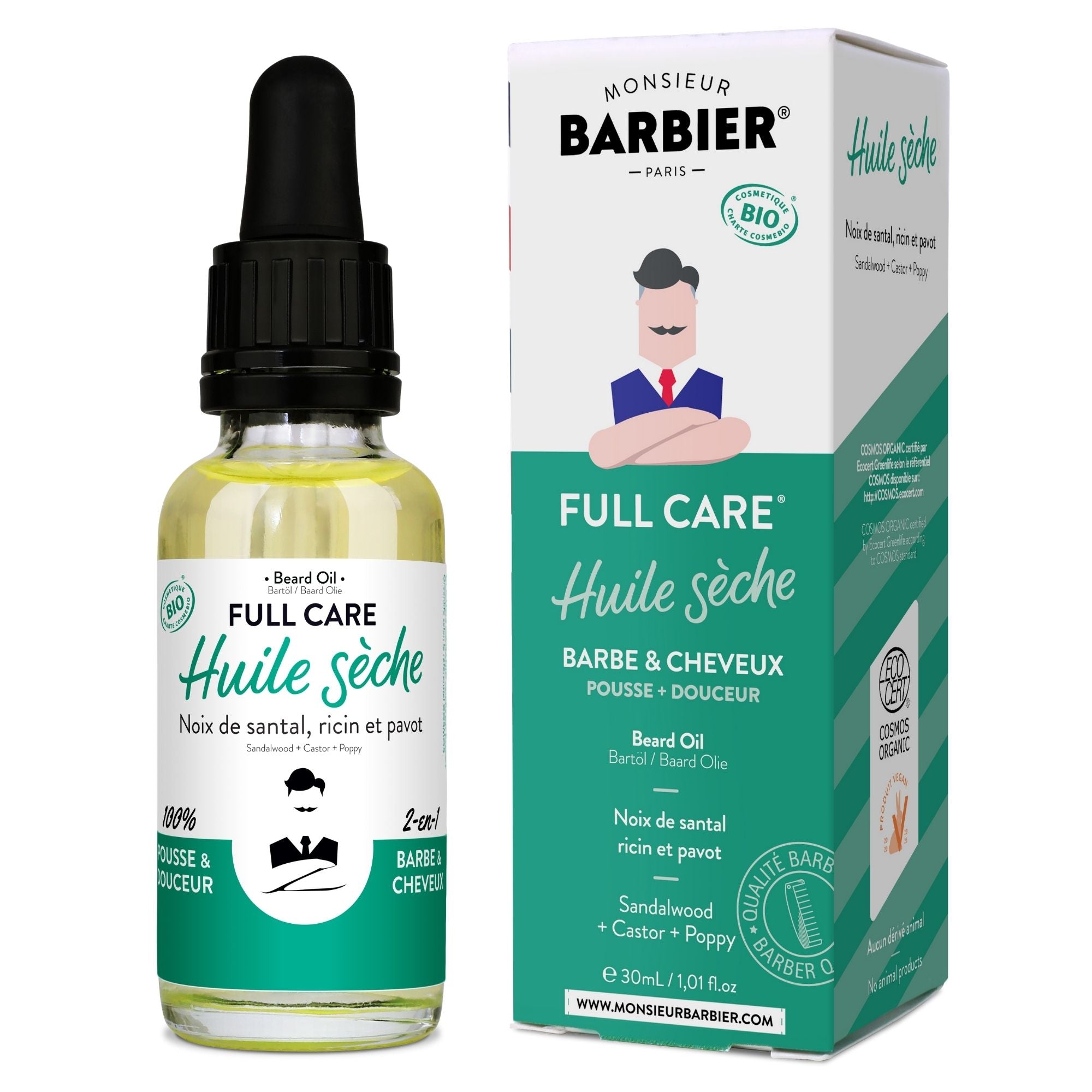 Monsieur BARBIER Full Care, Organic Beard & Hair Oil