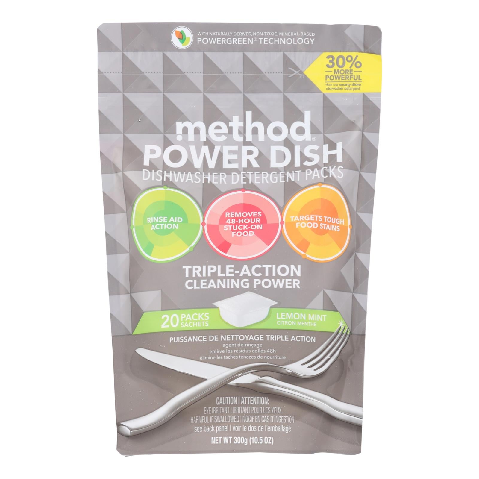 Method Power Dish Dishwasher Detergent Packs: Lemon Mint 20 packs