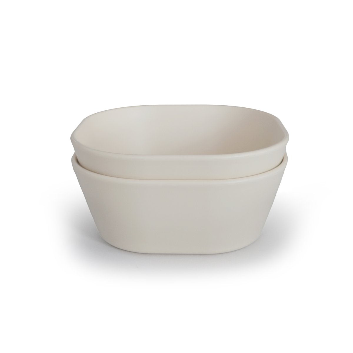 Mother Nature's Best Market Mushie Square Bowls Ivory (Set of 2) Cruelty-Free, Reusable/Recyclable