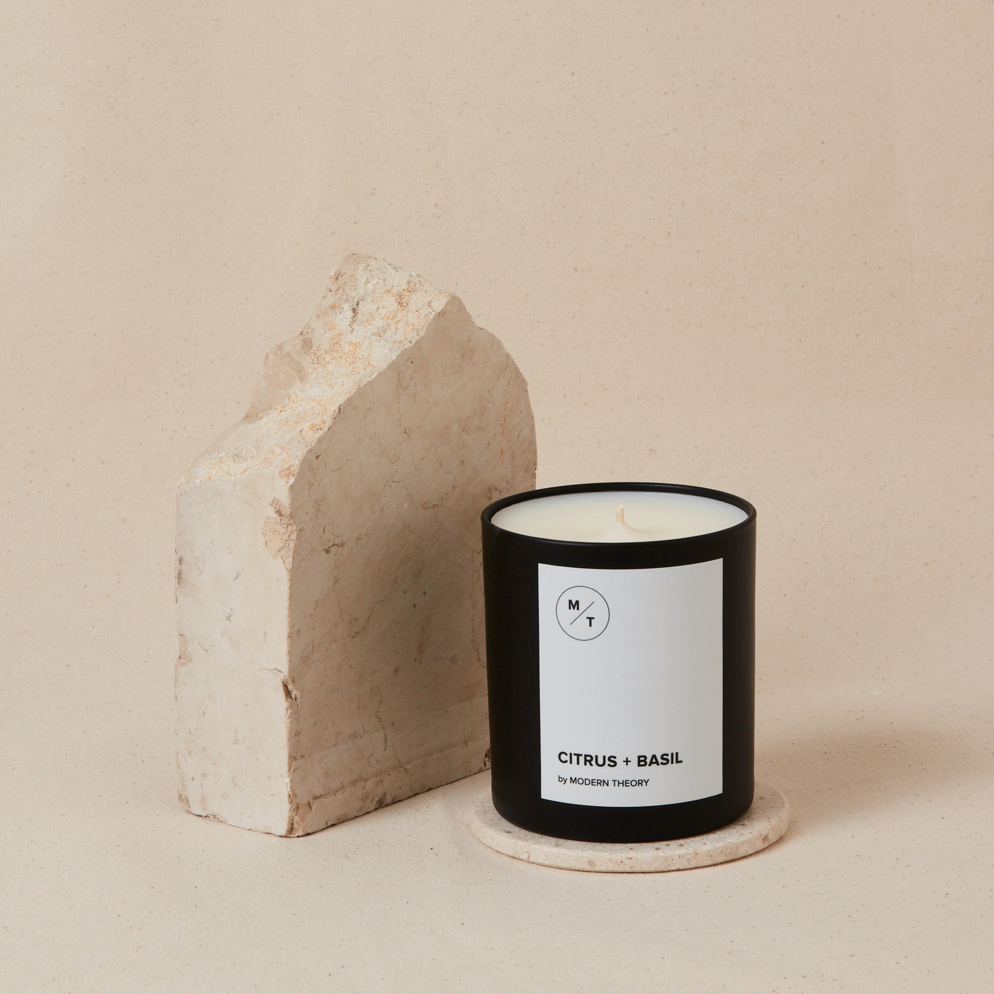 Mother Nature's Best Market Modern Theory Citrus + Basil Candle All-Natural, Cruelty-Free, Gluten-Free, Reusable, Recyclable, Vegan
