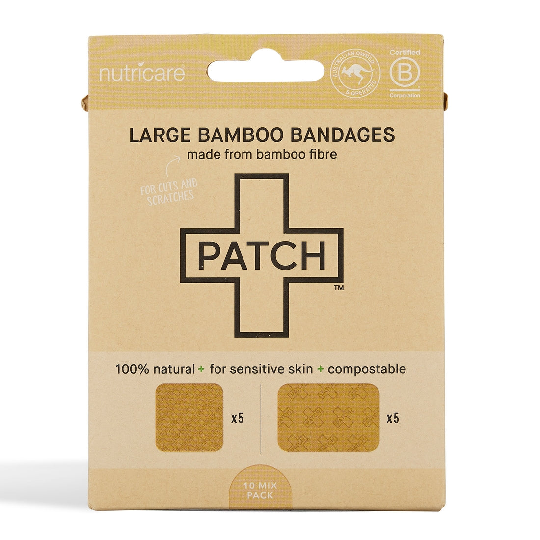 Patch Bamboo Bandages Natural Adhesive Large Bandages