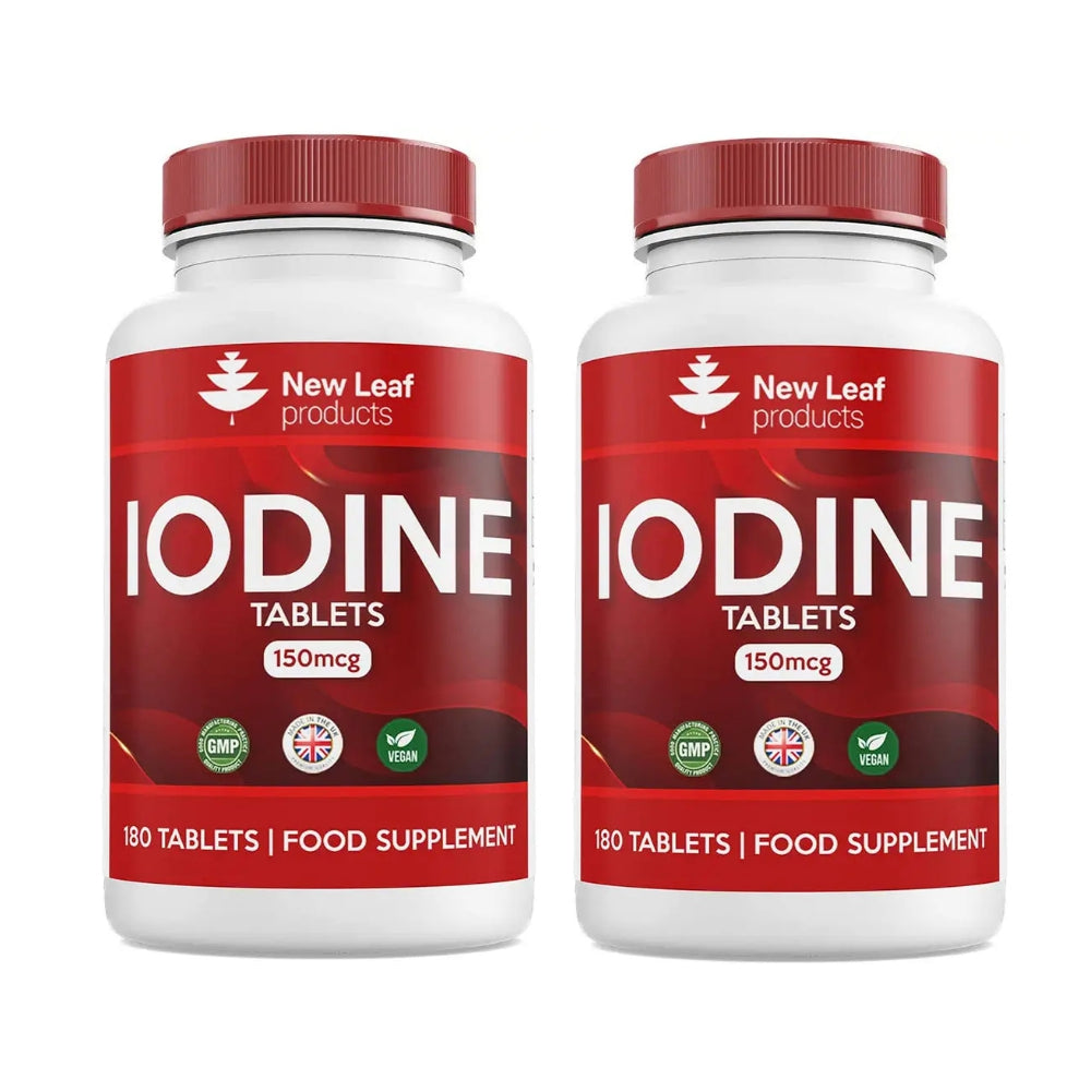New Leaf Products Potassium Iodide (KI) Tablets 150mcg Two Bottle Bundle - 360 Pills (180 each bottle))