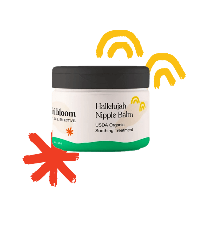 Mini Bloom Hallelujah Nipple Balm for dry cracked sensitive nipples - lanolin-free certified organic