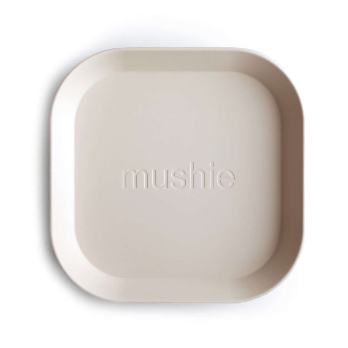 Mother Nature's Best Market Mushie Square Plates Ivory (Set of 2) Cruelty-Free, Reusable/Recyclable