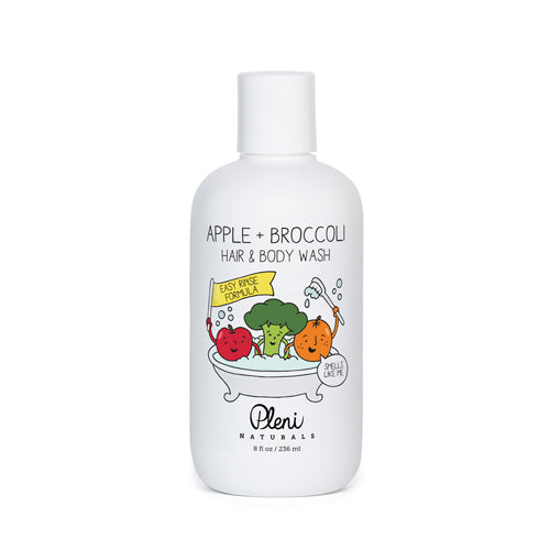 Mother Nature's Best Market Pleni Naturals Apple + Broccoli Hair and Body Wash All-Natural, Cruelty-Free, Gluten-Free, Reusable/Recyclable, Vegan