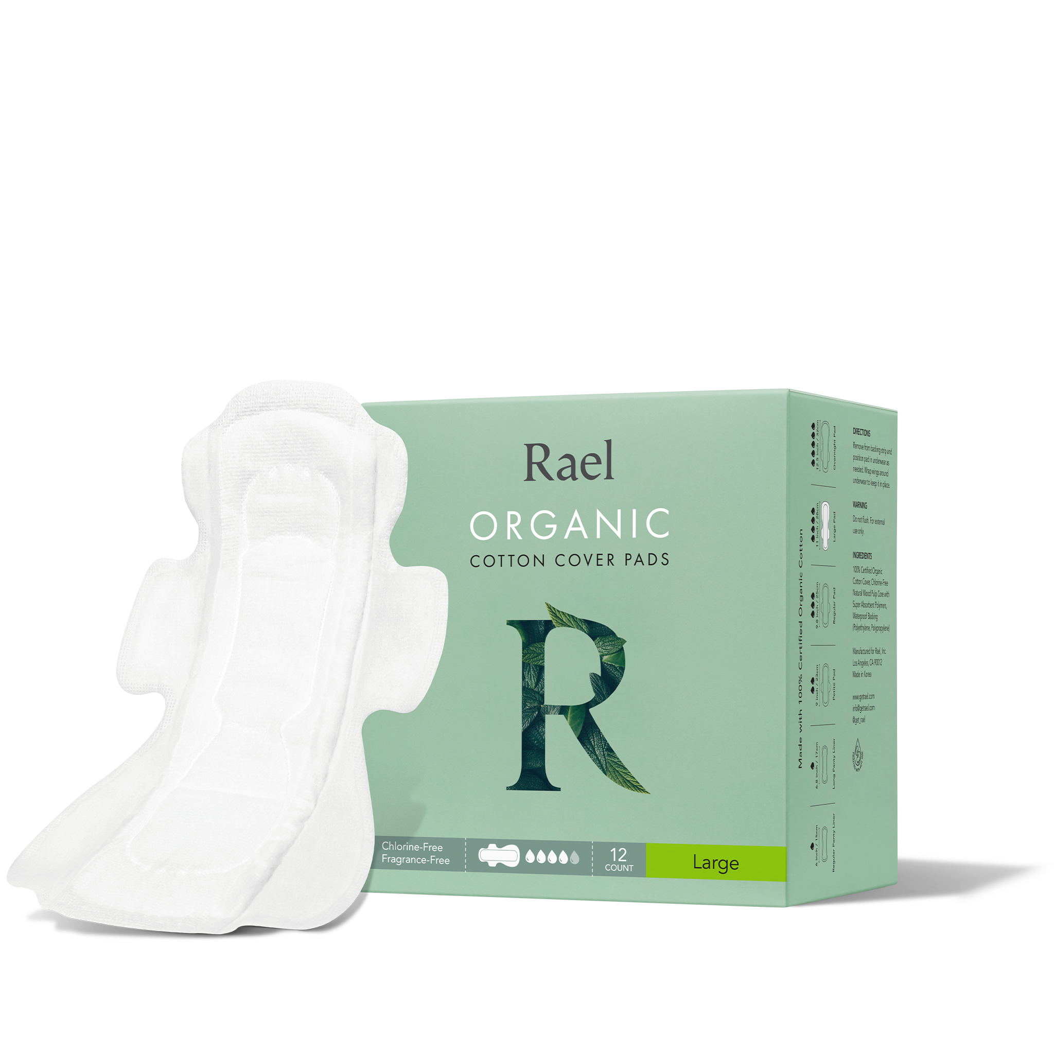 Rael LARGE Organic Cotton Pads 3-Pack  One-Stop Period Shop – One Stop  Period Store
