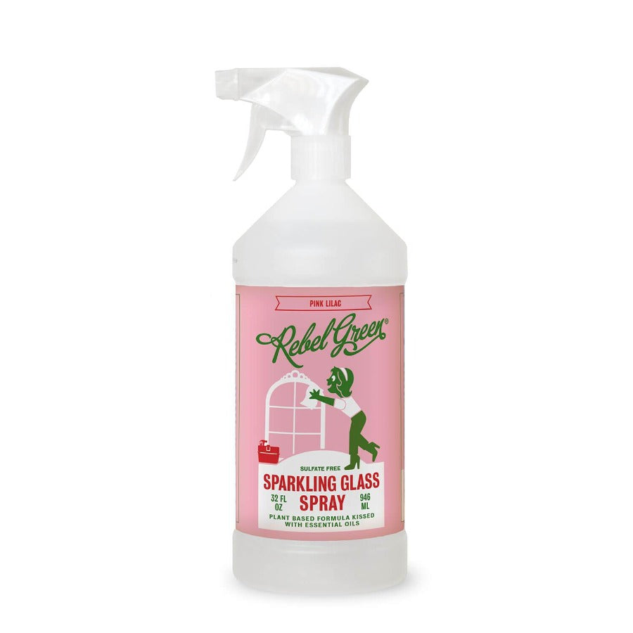 Mother Nature's Best Market Rebel Green Sparkling Glass Spray: Pink Lilac Cruelty-Free, Organic, Reusable/Recyclable, Vegan