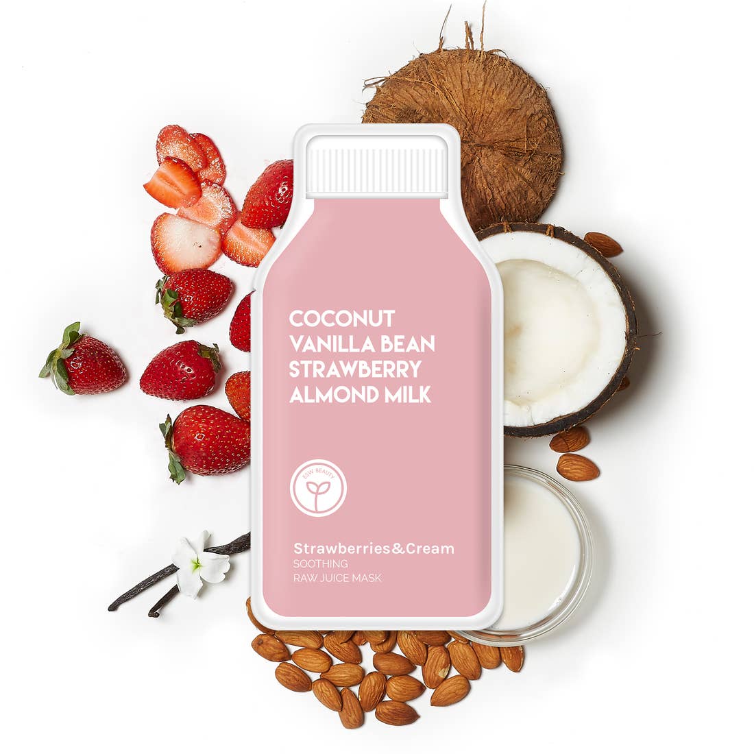 Mother Nature's Best Market ESW Beauty Strawberries and Cream Soothing Raw Juice Mask Cruelty-Free, Organic, Reusable/Recyclable, Vegan