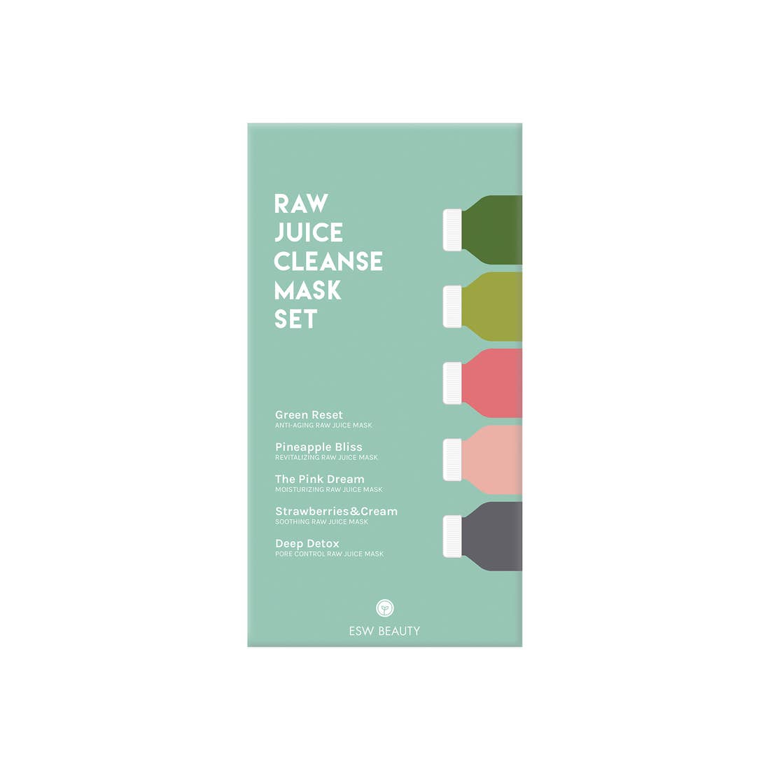 Mother Nature's Best Market ESW Beauty Raw Juice Cleanse Mask Set Cruelty-Free, Organic, Reusable/Recyclable, Vegan